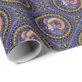 Whimsical Aries Astrologie Mandala Geometric Tile Geschenkpapier (Rolleneckpunkt)