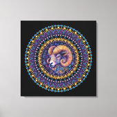 Whimsical Aries Zodiac Dot Mandala Leinwand Kunst, (Vorderseite)
