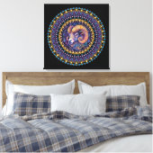 Whimsical Aries Zodiac Dot Mandala Leinwand Kunst, (Insitu (Schlafzimmer))