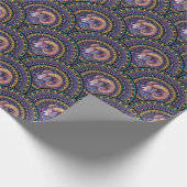 Whimsical Aries Zodiac Mandala Art Deco Scallop Geschenkpapier (Ecke)