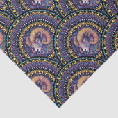 Whimsical Aries Zodiac Mandala Art Deco Scallop Seidenpapier (Detail)