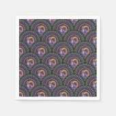 Whimsical Aries Zodiac Mandala Art Deco Scallop Serviette (Vorderseite)