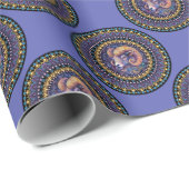 Whimsical Aries Zodiac Sign Polka Dot Mandala Geschenkpapier (Rolleneckpunkt)