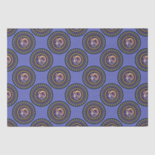 Whimsical Aries Zodiac Sign Polka Dot Mandala Seidenpapier