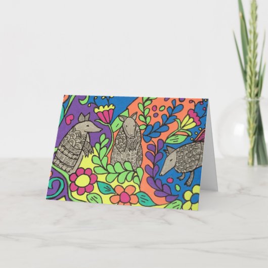 Whimsical Armadillos Grußkarte Karte (Vorderseite)