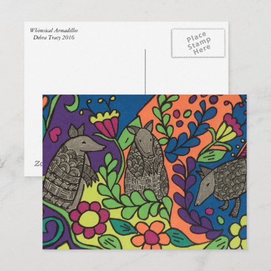 Whimsical Armadillos Postkarte (Vorne/Hinten)