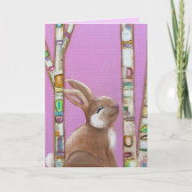 Whimsical Art Bunny 2 Karte