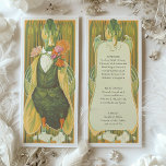Whimsical Art Deco Duck Wedding Menu Card Einladung<br><div class="desc">Fügen Sie Ihrer Hochzeit eine Touch von Weisheit und Vintager Eleganz mit dieser einzigartigen Art-Déco-inspirierten Menükarte hinzu, die eine charmante Illustration einer raffinierten Ente in klassischem Gewand enthält. Das Design verbindet fett-grüne und goldene Farbtöne mit sanften Blumenakzenten und schafft so eine unvergessliche und spielerische Ästhetik. Die Vorderseite zeigt ein elegant...</div>