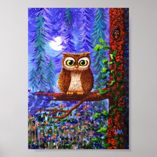 Whimsical Art Forest Moon Creationarts Poster (Vorne)