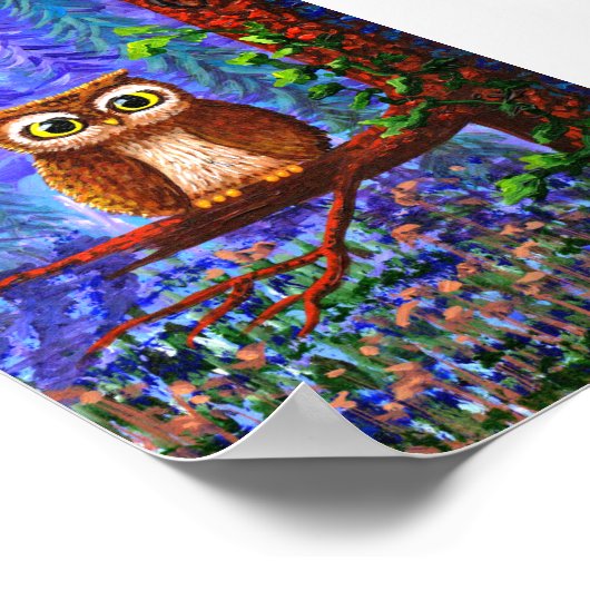 Whimsical Art Forest Moon Creationarts Poster (Ecke)