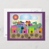 Whimsical Art Gifts "Summer Hütten" von g. Gabel Postkarte (Vorne/Hinten)