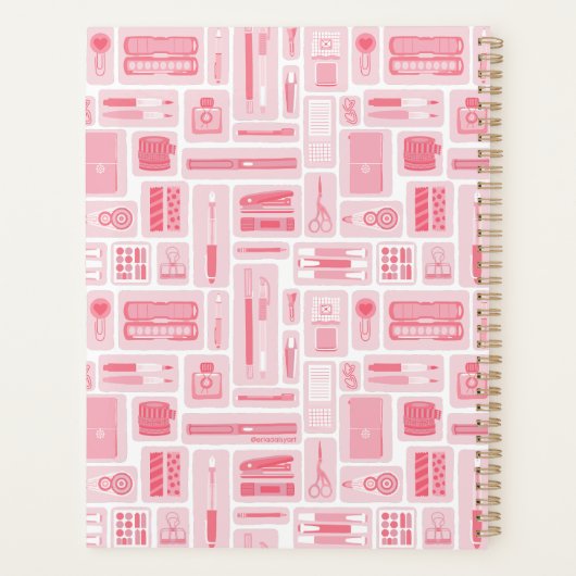 Whimsical Art liefert Muster Pink Planer (Rückseite)