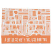 Whimsical Art liefert Orange Muster kreativ Große Geschenktüte (Rückseite)