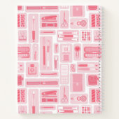 Whimsical Art liefert rosa Muster Monogramm Notizblock (Rückseite)