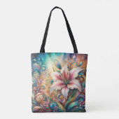 Whimsical Art Nouveau Lily Chic Tasche (Rückseite)