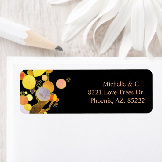 Whimsical Art Nouveau Trees Wedding Address (Insitu)