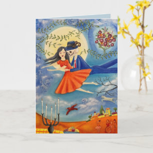 Whimsical Art Skelett und Woman Ewige Liebe Card Karte
