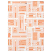 Whimsical Art Supplies Peach Orange Monogram Klemmbrett (Rückseite)