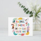 Whimsical Art Teacher Creative Quote Design Postkarte (Stehend Vorderseite)