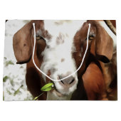 Whimsical Artistic Portrait of a Goat Grazing Große Geschenktüte (Vorderseite)