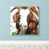 Whimsical Artistic Portrait of a Goat Grazing Leinwanddruck (Insitu (Holzboden))