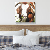 Whimsical Artistic Portrait of a Goat Grazing Leinwanddruck (Insitu (Schlafzimmer))