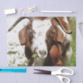 Whimsical Artistic Portrait of a Goat Grazing Seidenpapier (Handwerk)