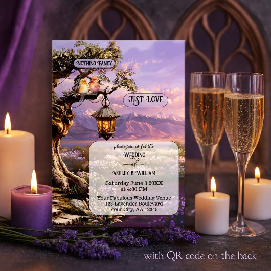 Whimsical Artistic Romantic Lavender Wedding Einladung