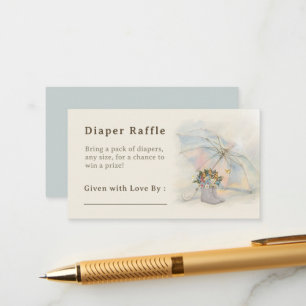 Whimsical Aura Schirm Florale Stiefel Windel-Raffl Begleitkarte