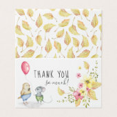 Whimsical Autumn Animals Baby Showroom Vielen Dank Visitenkarten (Außenseite Aufgefaltet)