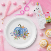 Whimsical Autumn Blue Pumpkin Pappteller (Party)