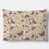 Whimsical Autumn Forest Pattern – Hand-Drawn Mushr Zubehörtasche (Rückseite)