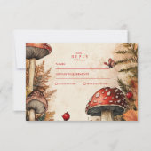 Whimsical Autumn Forest Romance Hochzeit RSVP Karte (Vorderseite)