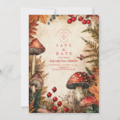 Whimsical Autumn Forest Romance Hochzeit Save The Date (Vorderseite)