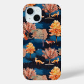 Whimsical Autumn Fox Night Forest Seamless Pattern Case-Mate iPhone Hülle (Rückseite)