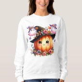 Whimsical Autumn Pumpkin Hexendesign Sweatshirt (Vorderseite)