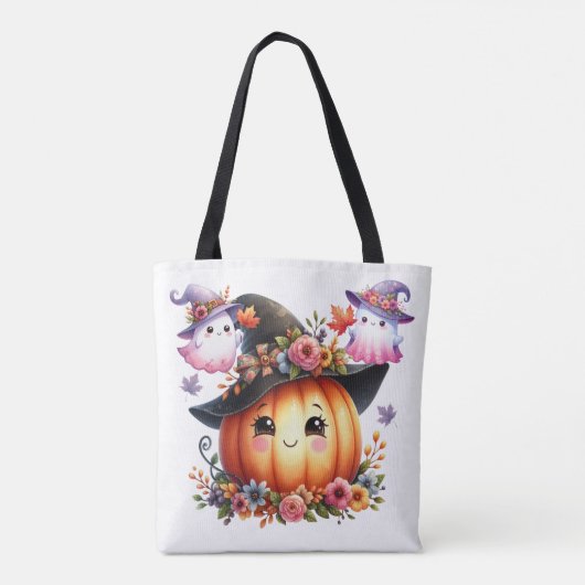 Whimsical Autumn Pumpkin Hexendesign Tasche (Rückseite)