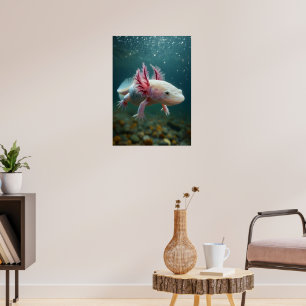 Whimsical Axolotl in ruhigen Gewässern - Aquatic A Poster