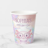 Whimsical axolotl kids birthday pappbecher (Vorderseite)