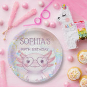 Whimsical axolotl kids birthday pappteller (Party)