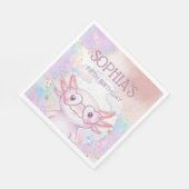Whimsical axolotl kids birthday serviette (Ecke)