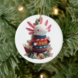 Whimsical Axolotl Lovers Keramik Ornament