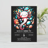 Whimsical Axolotl Pastel Geburtstagsfeier Einladung (Stehend Vorderseite)