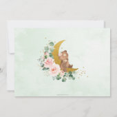 Whimsical Baby Bear Crescent Moon Blush Bloral Save The Date (Rückseite)