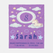 Whimsical Baby Blanket mit Sternen und Wolken Fleecedecke (Vorderseite)