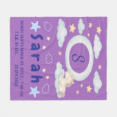 Whimsical Baby Blanket mit Sternen und Wolken Fleecedecke (Vorderseite (Horizontal))