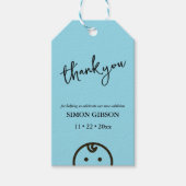 Whimsical Baby Boy Danke für Tag Geschenkanhänger (Vorderseite)