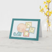 Whimsical Baby Boy Gratulations Card Karte (Gelbe Blume)