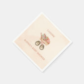 Whimsical Baby Carriage Floral Baby Shower Serviette (Ecke)
