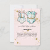 Whimsical Baby Clothes Gender Neutral Baby Dusche Dankeskarte (Vorderseite)